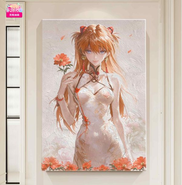 阿喵畫社 明日香 油畫丙烯超大無框手繪油畫 
