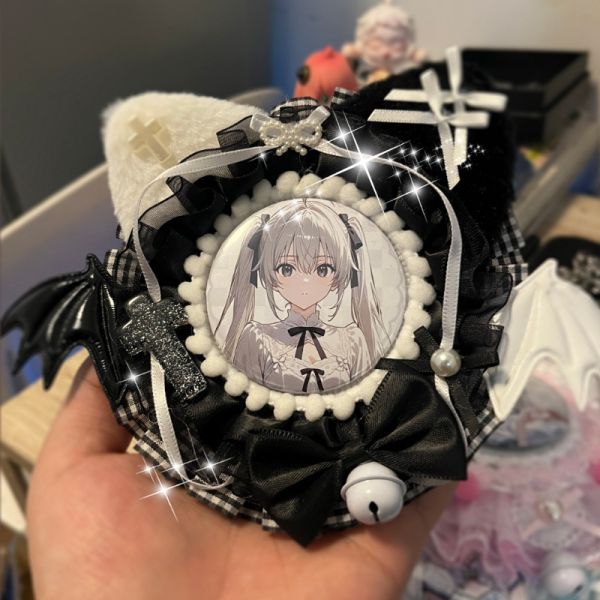 阿喵畫社 春日野穹 惡魔天使手作創意吧唧裝飾擺件 