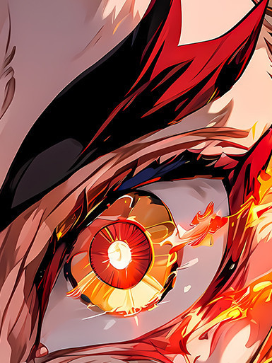 巴洛克《炎柱之眼》鬼滅之刃無限城篇猗窩座裝飾畫冰箱貼 