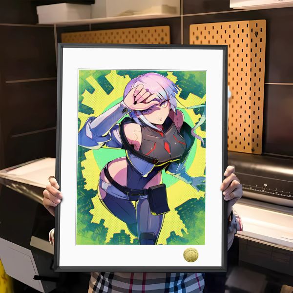 皇呱《邊緣行者露西》賽博浪客夜之城裝飾畫 