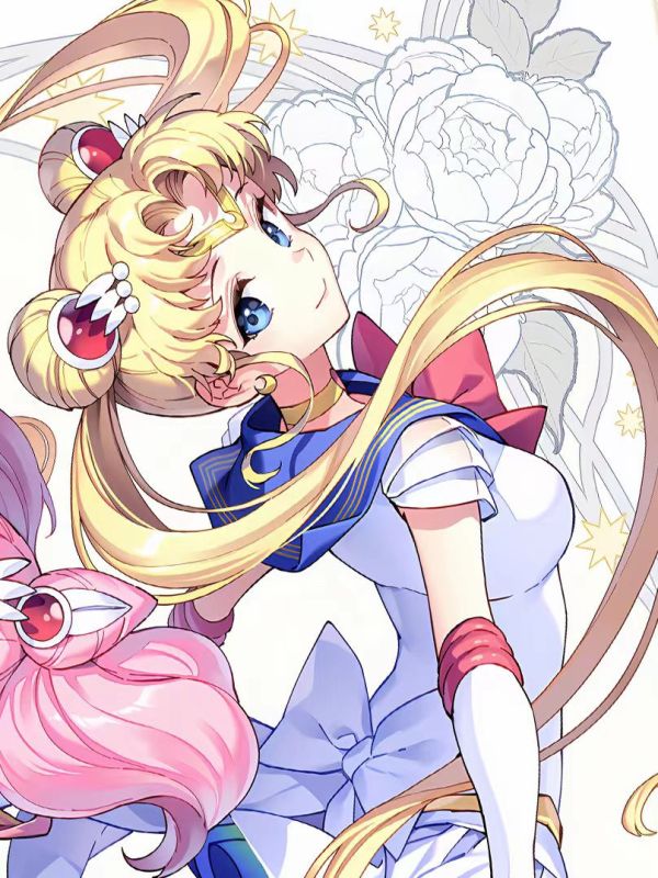 星空《月野兔》美少女戰士小小兔水冰月水手月亮小淑女裝飾畫 