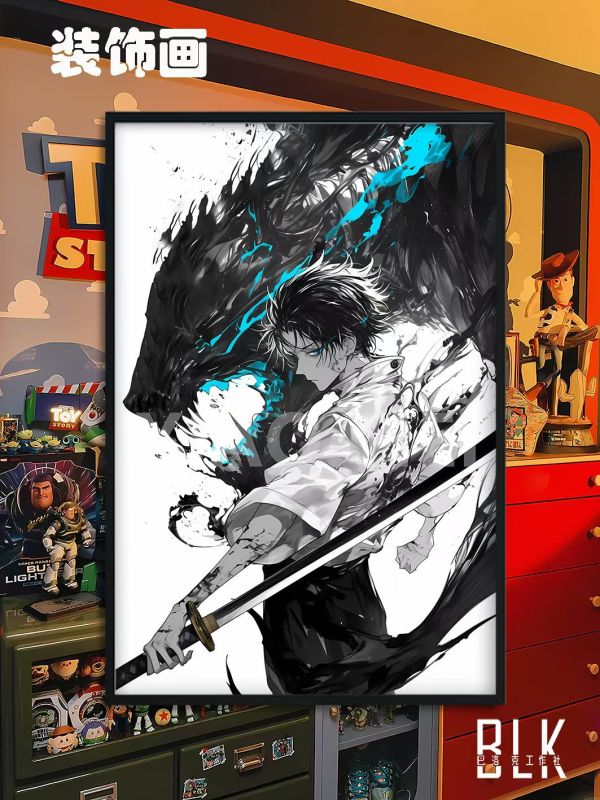 巴洛克 水墨風乙骨憂太咒術回戰咒術師裝飾畫/冰箱貼 