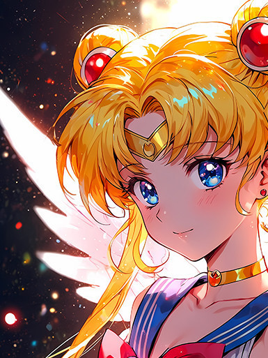 巴洛克 《閃光美少女》戰士水兵月月野兔Sailor Moon裝飾畫 