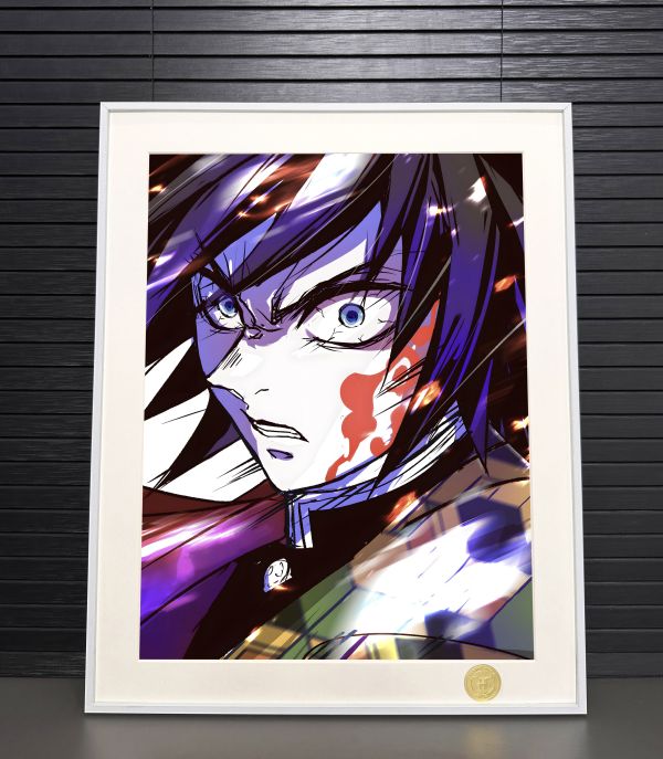 H2工作室《水柱》富岡義勇鬼滅之刃鬼殺隊裝飾畫 