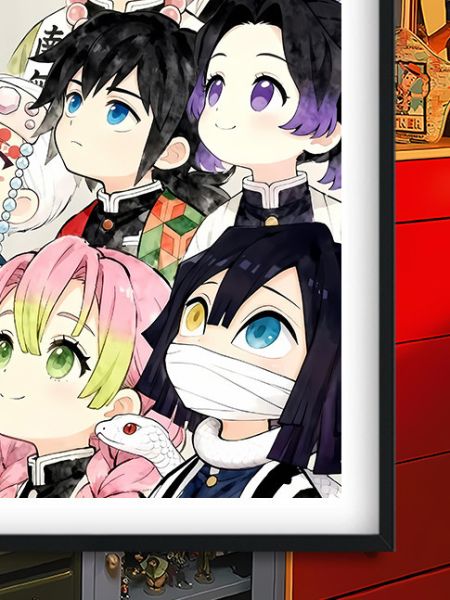 巴洛克《仰頭九柱》鬼滅之刃無限城篇裝飾畫冰箱貼 