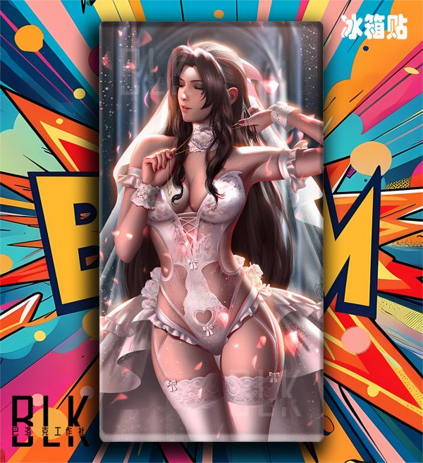 巴洛克 婚紗愛麗絲婚紗蒂法最終幻想FF7裝飾畫/冰箱貼 