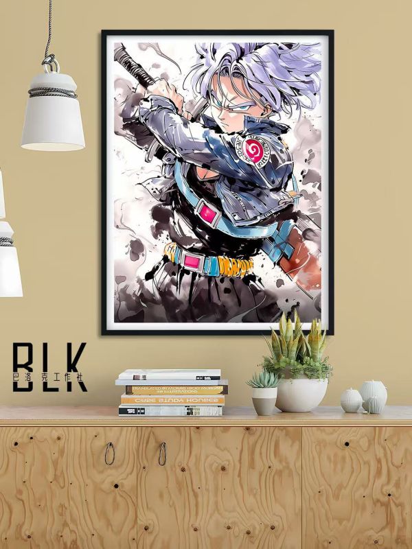 巴洛克 特蘭克斯超大龍珠賽亞人高清裝飾畫 