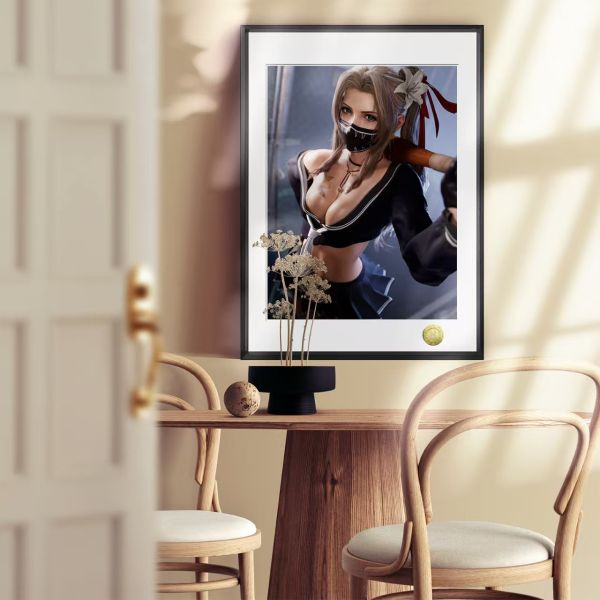 皇呱 《JK少女愛麗絲、蒂法》最終幻想裝飾畫 