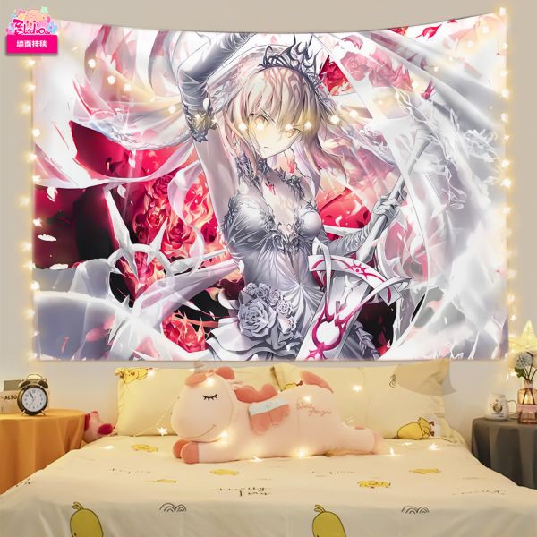 阿喵畫社 婚紗吾王saber高清裝飾畫 