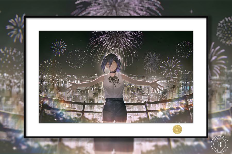 H2工作室《煙花蕾塞》鏈鋸人Reze波姆炸彈惡魔裝飾畫 