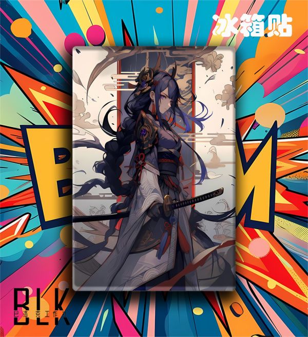 巴洛克 雷電將軍巴爾澤布原神影鳴神裝飾畫/冰箱貼 
