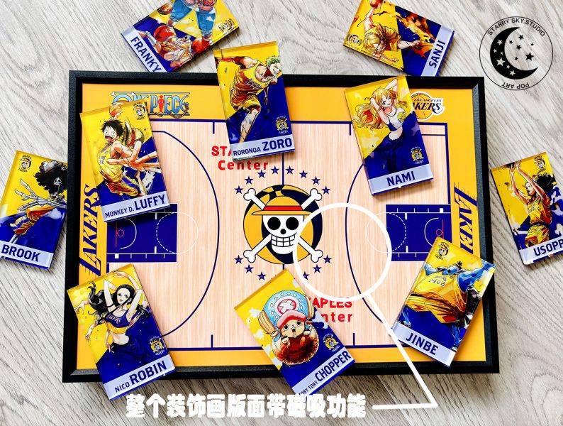 星空工作室 海賊王湖人聯動冰箱貼創意畫 