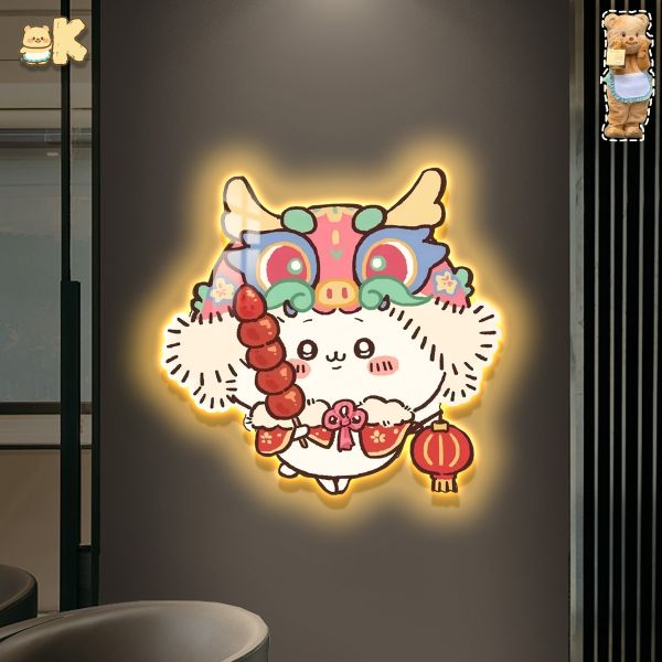 阿喵畫社 舞獅吉伊烏薩奇燈帶畫 