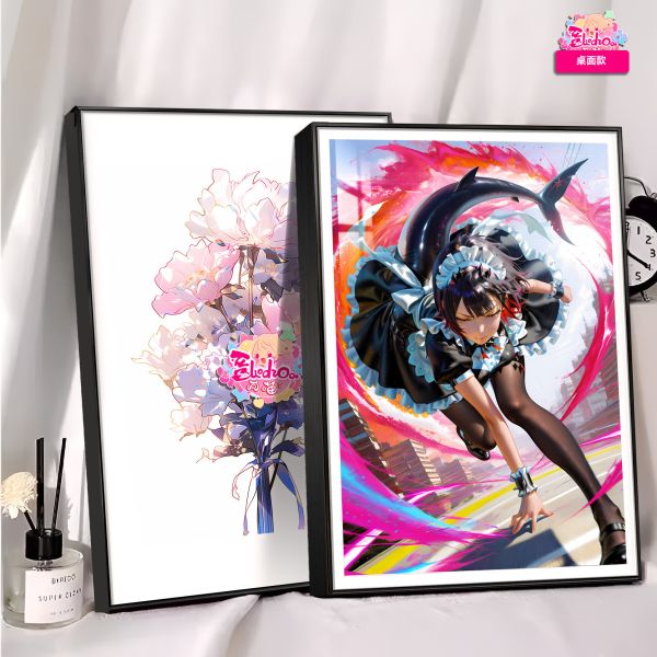 阿喵畫社 戰鬥姿態 鯊魚妹裝飾畫 