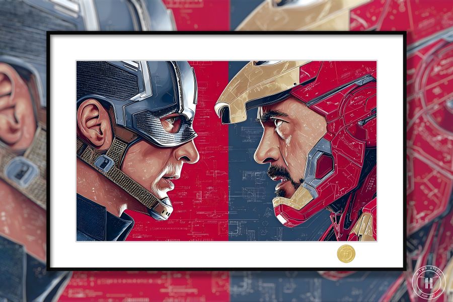 H2工作室 《鋼鐵俠美隊》復仇者聯盟漫威裝飾畫 