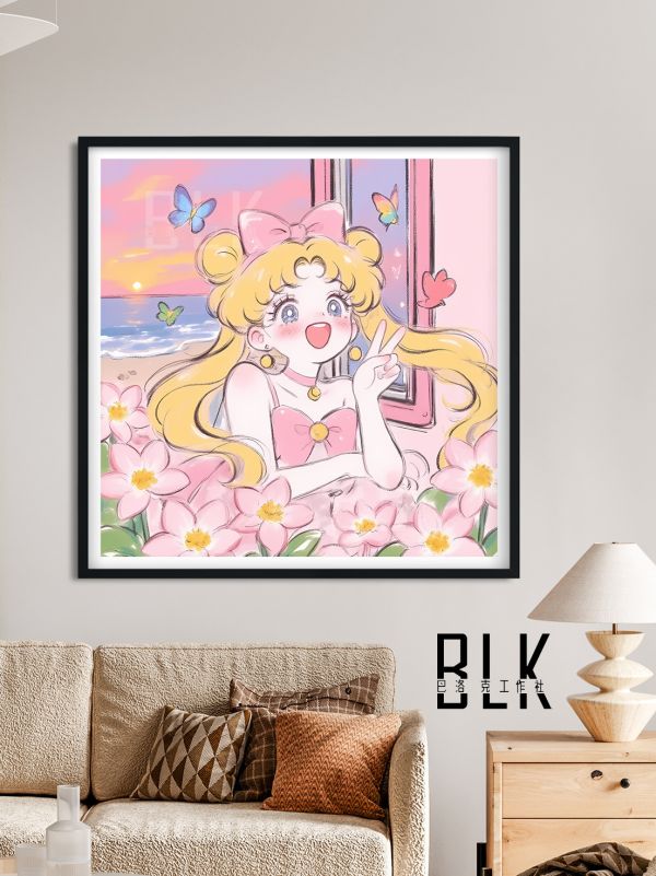巴洛克 蝴蝶美少女水兵月美少女戰士裝飾畫/冰箱貼 