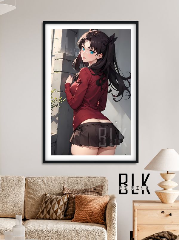 巴洛克《遠阪凜》Fate紅色惡魔五大元素使裝飾畫 