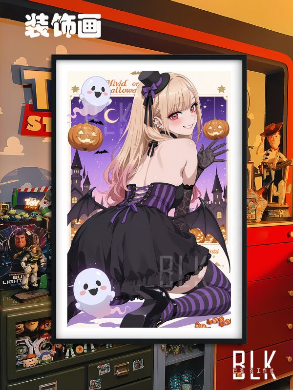 巴洛克《萬聖節喜多川》海夢更衣人偶墜入愛河裝飾畫冰箱貼 