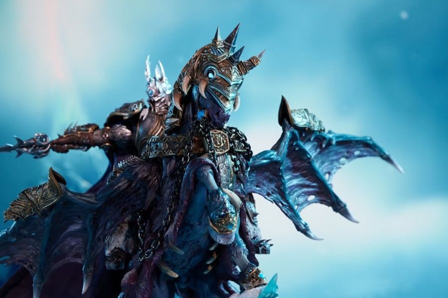 正版授權 Blizzard暴雪遊戲 魔獸世界 巫妖王&無敵戰馬 典藏限定雕像 