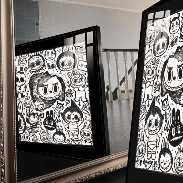 JUZI橘子工作室 塗鴉星空拉布布裝飾畫 