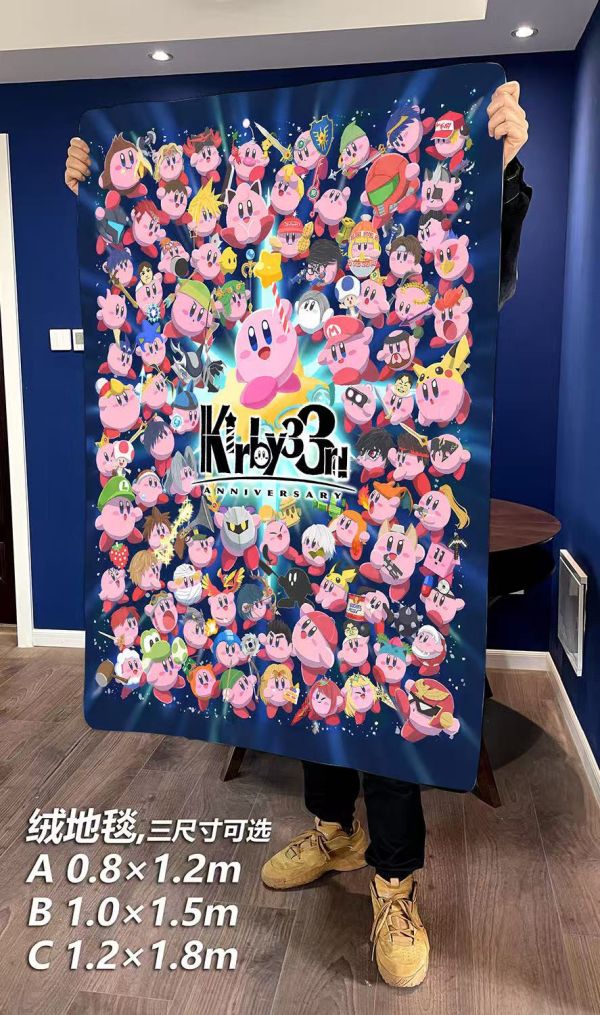 千鳥社 《卡比33週年》星之卡比全家福任天堂午睡毯地毯裝飾畫 