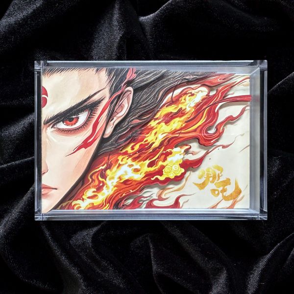 凹凸PANDA 哪吒敖丙結界獸立體紙雕水晶磚NFC創意收藏卡磚 