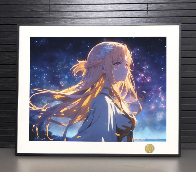 H2工作室《夜空亞絲娜》刀劍神域結城明日奈裝飾畫 