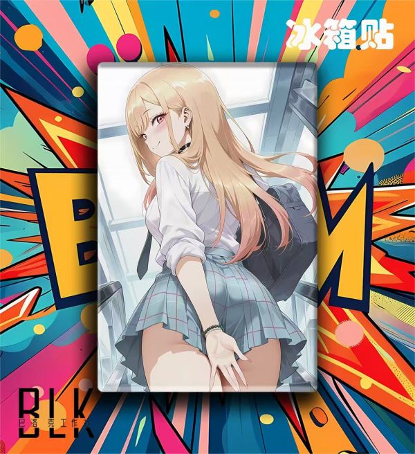 巴洛克 背影喜多川海夢Marin更衣人偶墜入愛河瑪琳二次元藝術裝飾畫/亞克力冰箱貼 