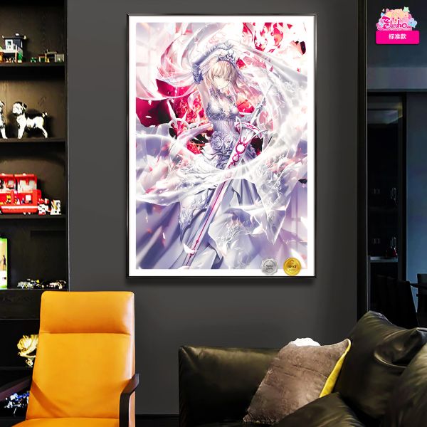 阿喵畫社 婚紗吾王saber高清裝飾畫 