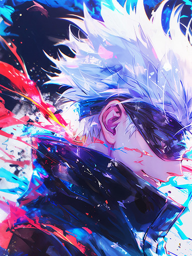 巴洛克《炫彩五條悟》咒術回戰Gojo裝飾畫冰箱貼 