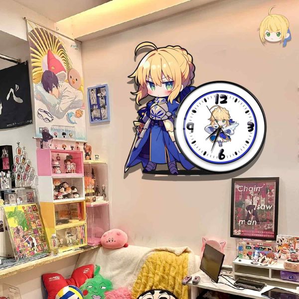 阿喵畫社 萌系吾王橫款靜音異形時鐘 