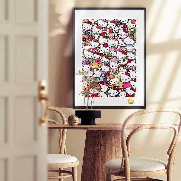 皇呱《哈嘍kitty全家福》凱蒂貓全家福裝飾畫 