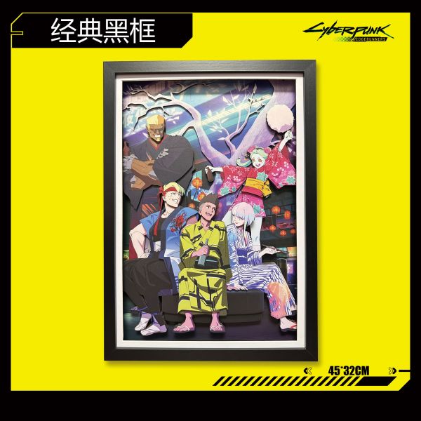 凹凸PANDA 賽博朋克邊緣行者Cyberpunk櫻花節3D手工紙藝立體畫 