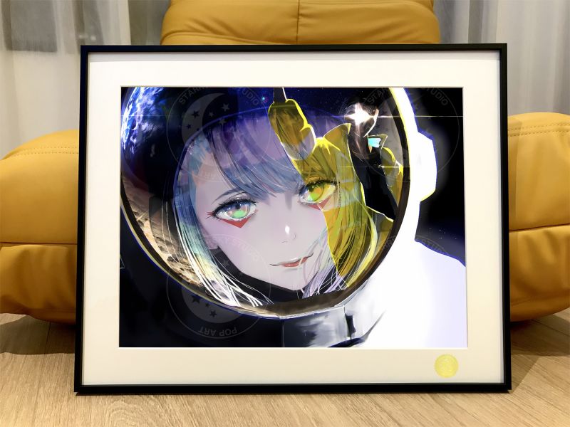 星空《賽博露西》Lucy賽博朋克邊緣行者裝飾畫 