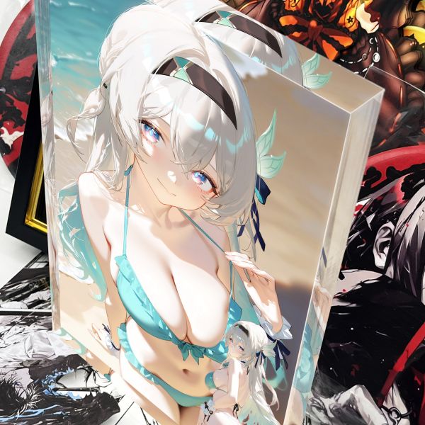 阿喵畫社 海風吹吹 流螢雙層收藏透明磚 