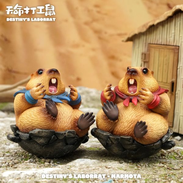 傑刻動漫×動物幫幫 土撥鼠潮玩桌面擺件 