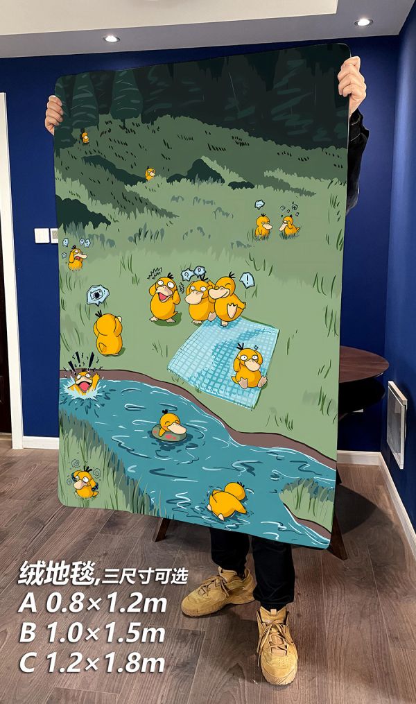 千鳥社 《可達鴨森林》寶可夢Psyduck午睡毯地毯裝飾畫 