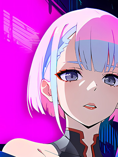 巴洛克《賽博露西》賽博朋克邊緣行者裝飾畫冰箱貼 