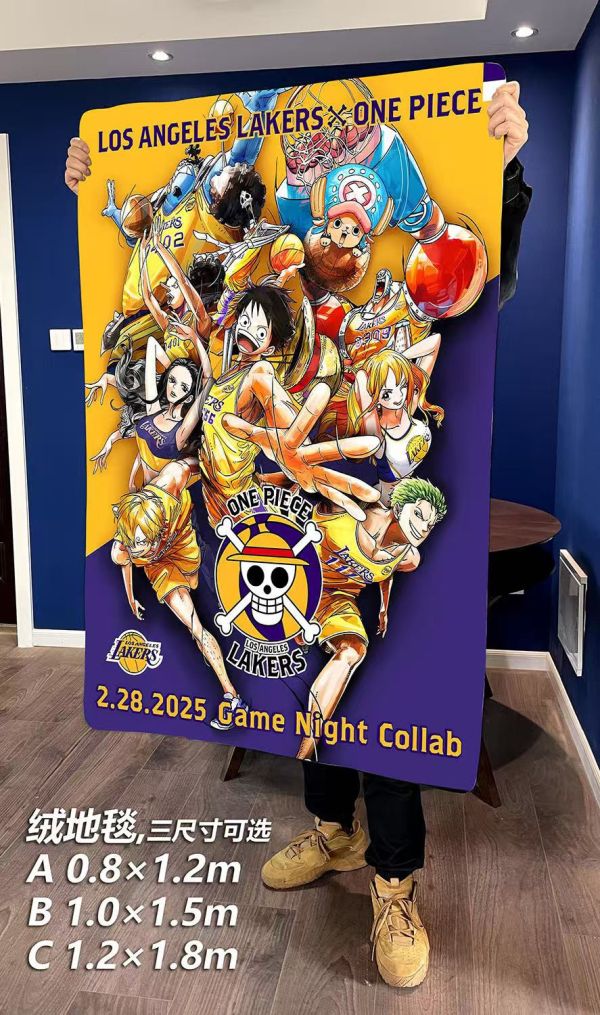 千鳥社《草帽團湖人隊聯動 合影》海賊王魯夫索隆午睡毯地毯裝飾畫 