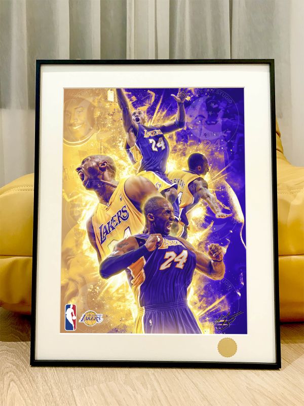 星空《曼巴之火》科比布萊恩特NBA洛杉磯湖人裝飾畫 