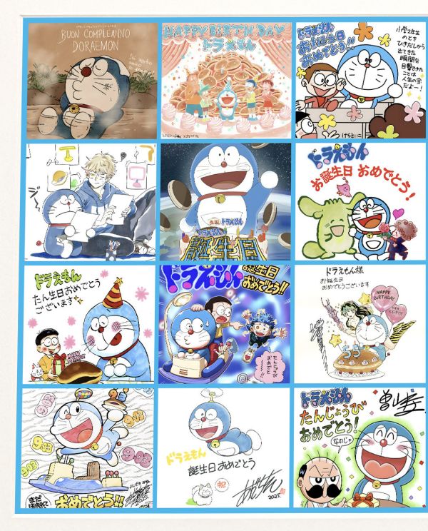 H2工作室 《哆啦A夢55週年畫師慶賀》裝飾畫 