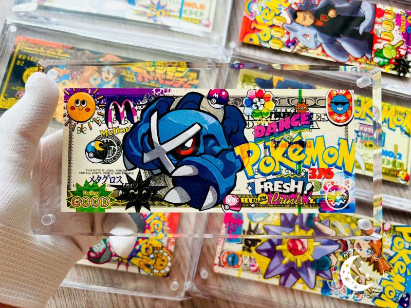 星空-《寶可夢巨金怪美金版畫磚》暴飛龍烈咬陸鯊神奇寶貝 