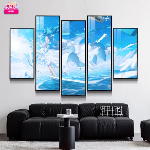 阿喵畫社風之海 初音未來異形五幅套組裝飾畫 