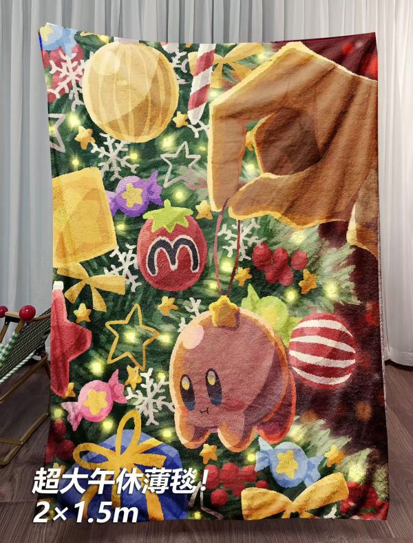 千鳥社 《卡比聖誕》星之卡比Kirby聖誕節睡毯地毯裝飾畫 