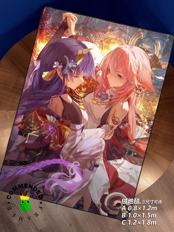 皇呱《將軍神子共舞》原神稻妻裝飾畫 