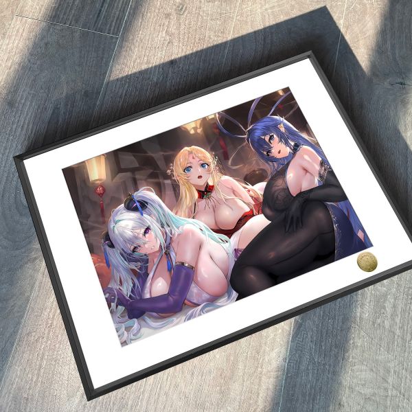 皇呱《旗袍派對》碧藍航線裝飾畫 