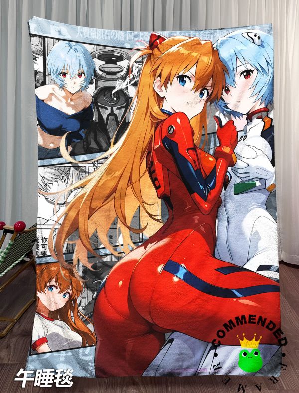 皇呱《EVA明日香凌波麗貼貼》新世紀福音戰士百合裝飾畫 