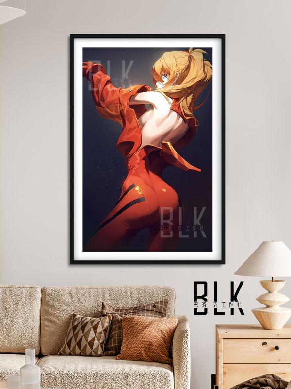 巴洛克《明日香背影》Asuka新世紀福音戰士裝飾畫冰箱貼 