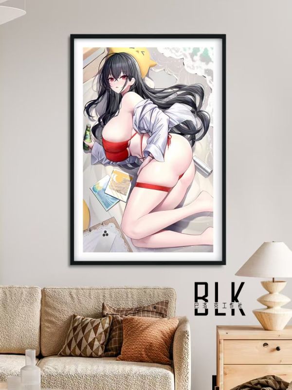 巴洛克 沙灘大鳳碧藍航線鷯IJN Taihō裝飾畫/冰箱貼 