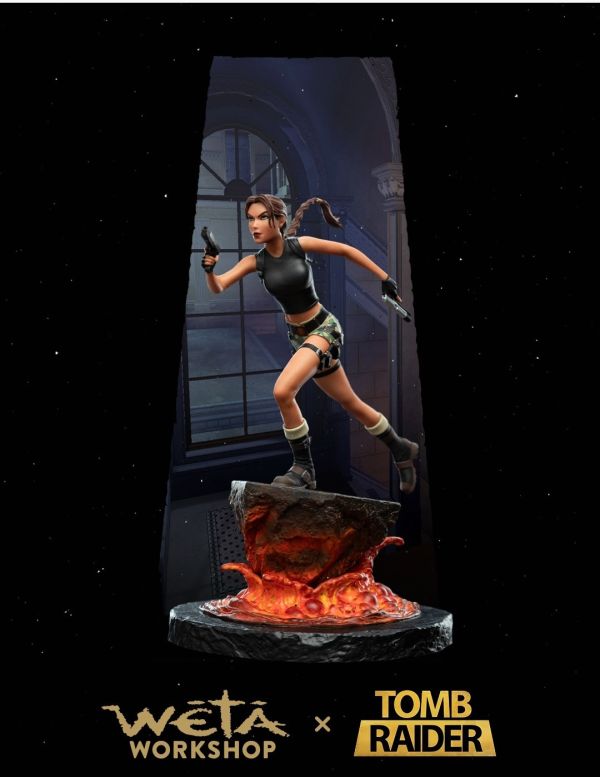 正版授權 WETA Workshop 18.3cm 古墓麗影 勞拉·克勞馥 火焰聖殿雕像 